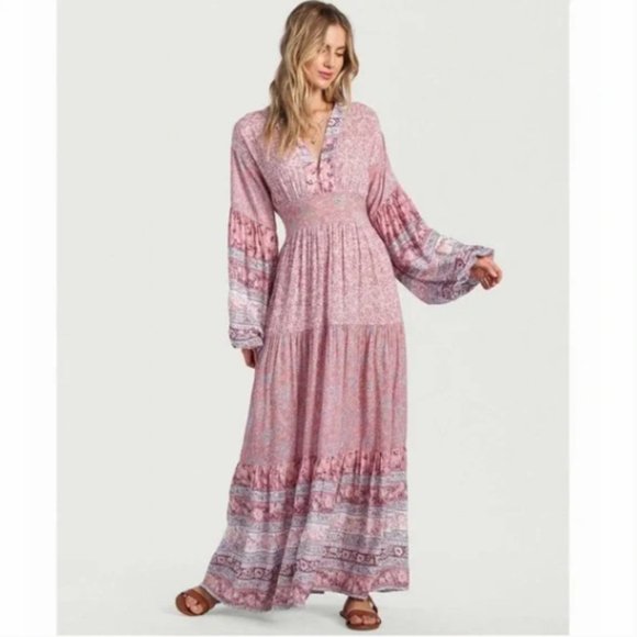 Billabong Dresses & Skirts - Billabong Cosmos Floral Maxi Dress Boho Size Small